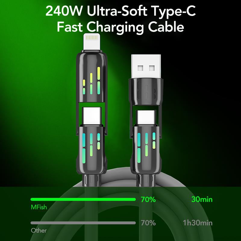 كابل USB-C رباعي في واحد بقدرة 240 واط