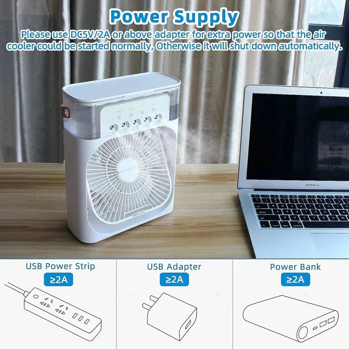 مروحة تبريد هواء صغيرة محمولة تعمل بمنفذ USB