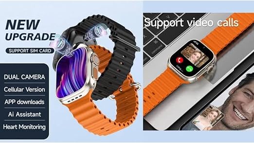 JSYES MS32 Ultra SIM-Enabled Smartwatch – 4 Straps, HD Camera & Fitness Tracking
