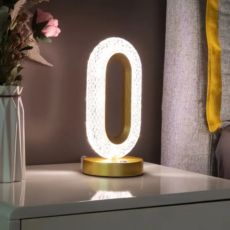 Elegant Oval Crystal Table Lamp